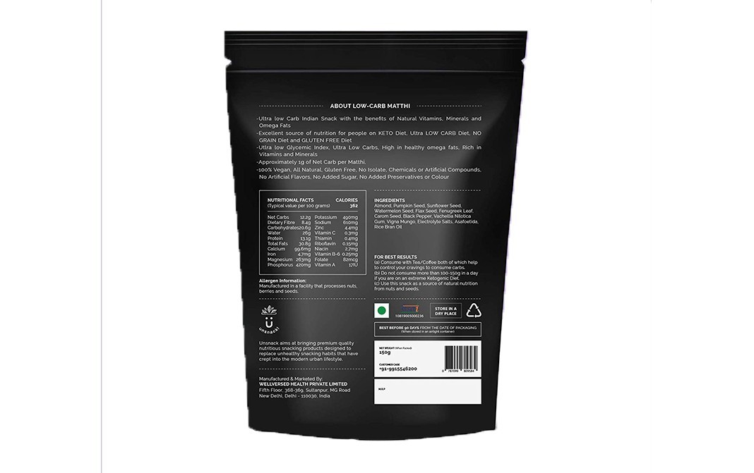 Unsnack Low-Carb Matthi    Pack  150 grams